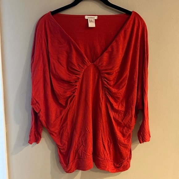 Sundance Red Rayon Blouse Size XL - Picture 1 of 10